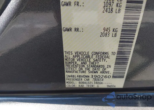 1N4BL4BV0NN390260: 42293837