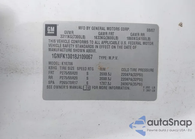 1GNFK13018J109067: 42294126