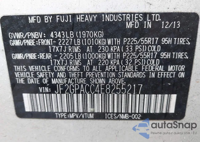 JF2GPACC4E8255217: 42294145