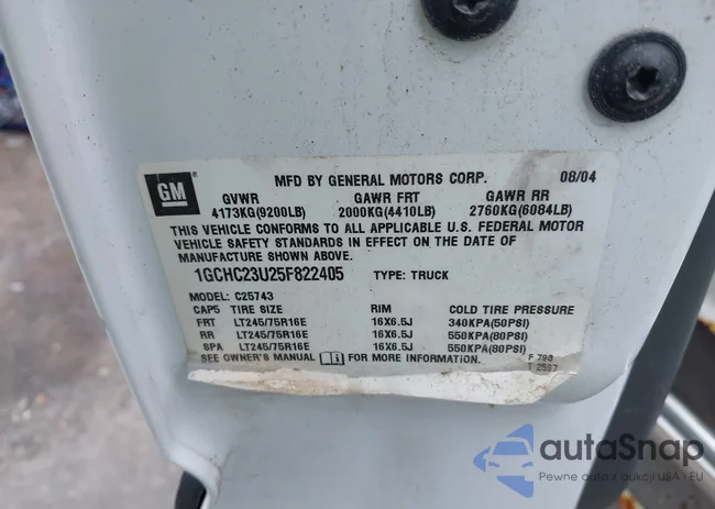 1GCHC23U25F822405: 42294164