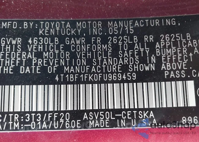 4T1BF1FK0FU969459: 42295210