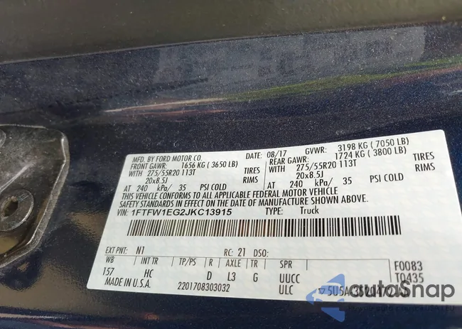 1FTFW1EG2JKC13915: 42295344