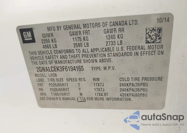 2GNALCEK3F6194165: 42295497