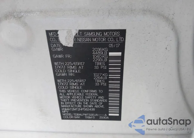 KNMAT2MT2HP582438: 42295513