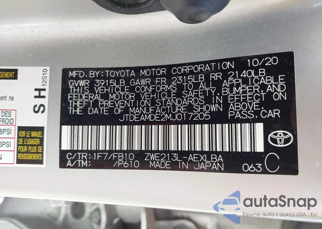JTDEAMDE2MJ017205: 42295591