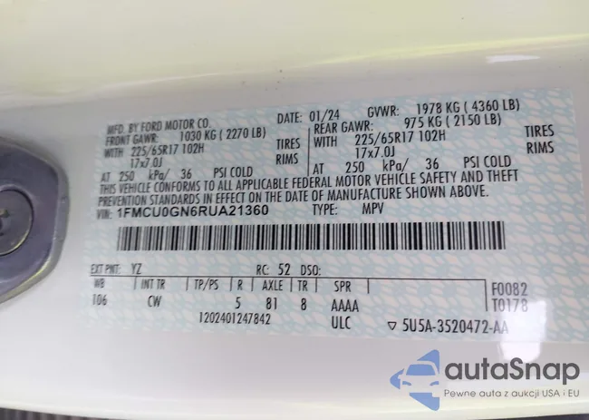 1FMCU0GN6RUA21360: 42295706