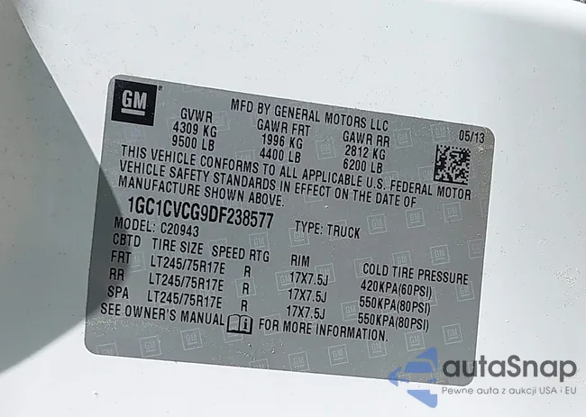 1GC1CVCG9DF238577: 42295780