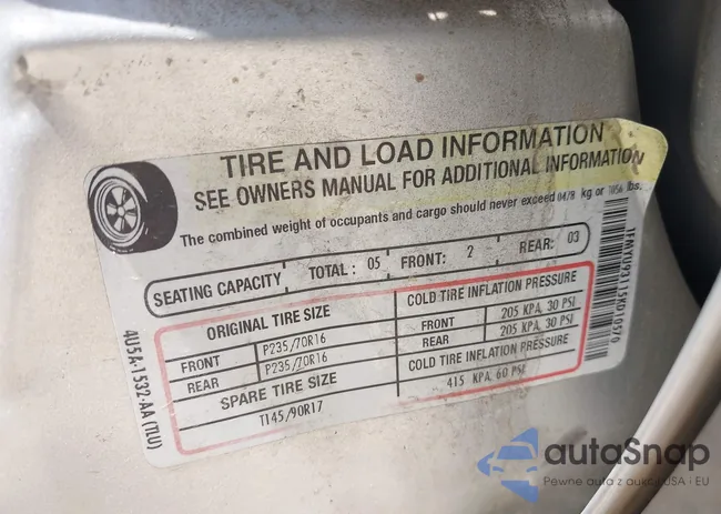 1FMYU93115KD10570: 42294800