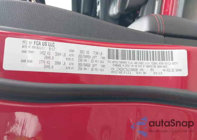 1C4SDHCT8JC184038: 42294808