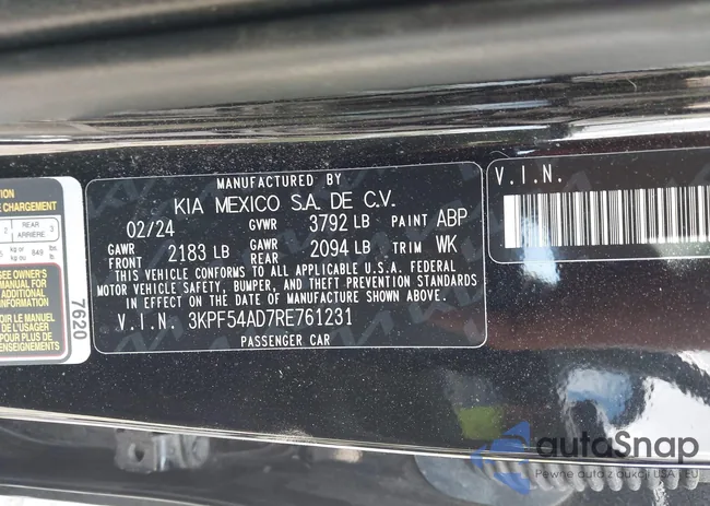 3KPF54AD7RE761231: 42294943