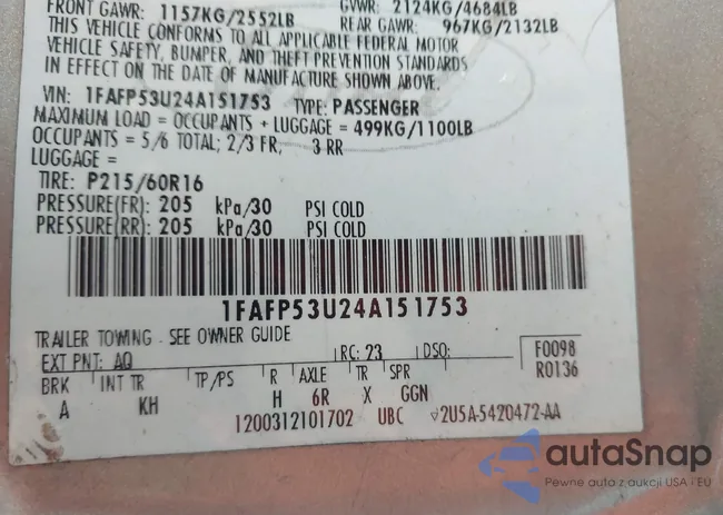 1FAFP53U24A151753: 42295029