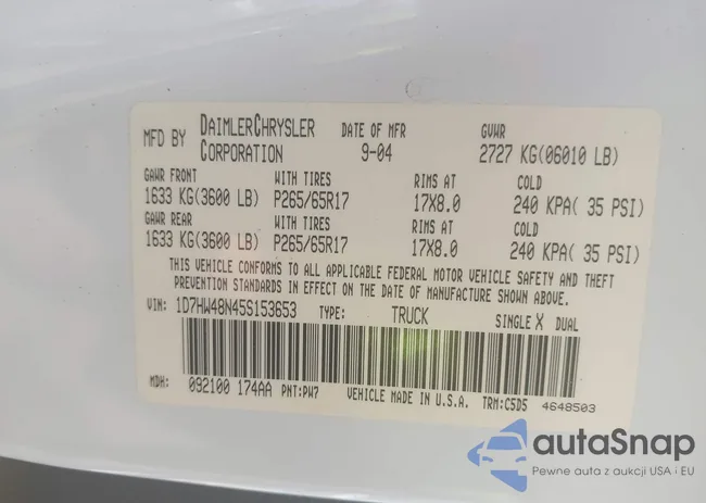 1D7HW48N45S153653: 42295111