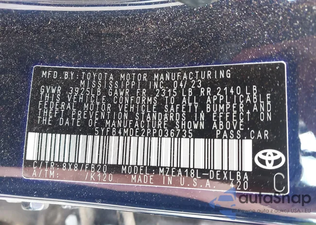 5YFB4MDE2PP036735: 42296247