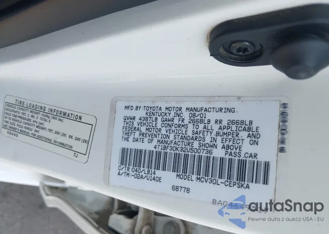 4T1BF30K32U500736: 42296308