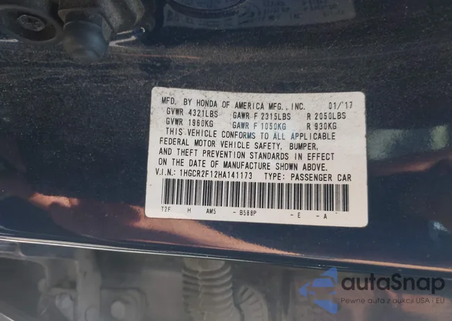 1HGCR2F12HA141173: 42296344