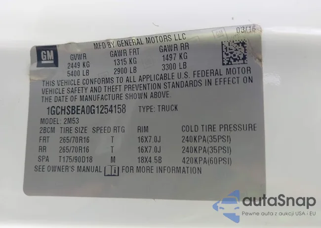 1GCHSBEA0G1254158: 42296523