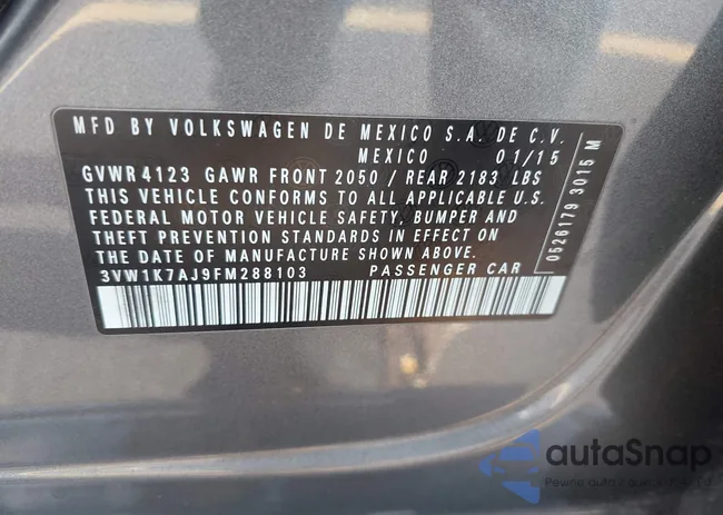 3VW1K7AJ9FM288103: 42296726