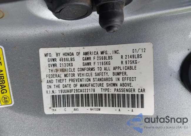 19UUA8F29CA022178: 42296760