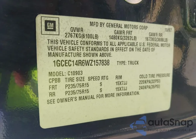 1GCEC14R6WZ157838: 42296790