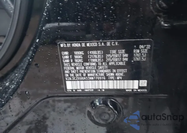 3CZRU6H33NM770916: 42295800