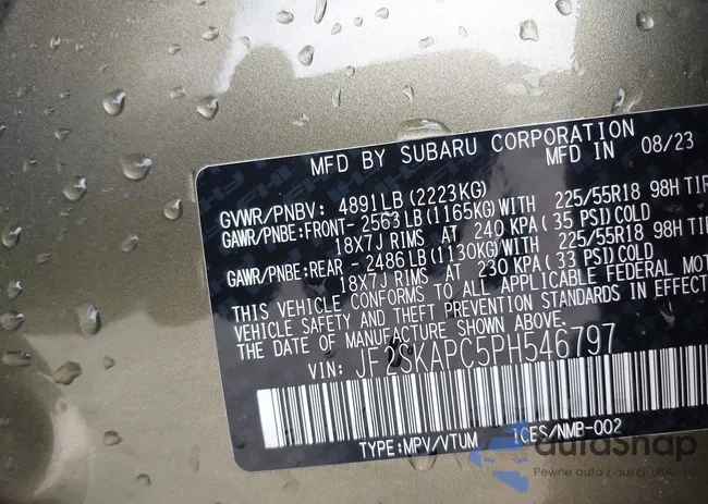 JF2SKAPC5PH546797: 42295943