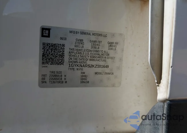 1GYKNARS2KZ101649: 42295960