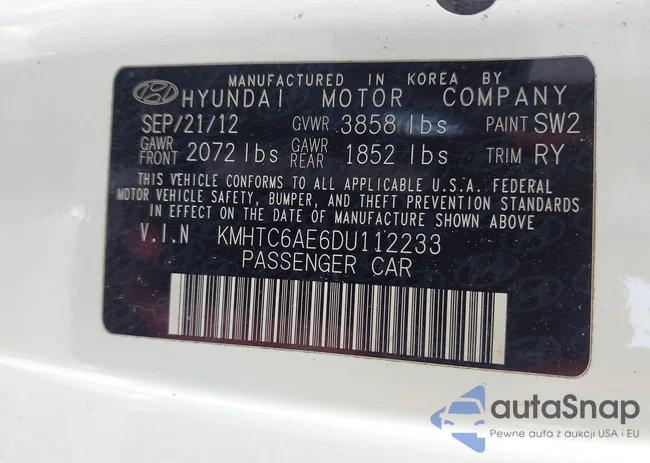 KMHTC6AE6DU112233: 42295962