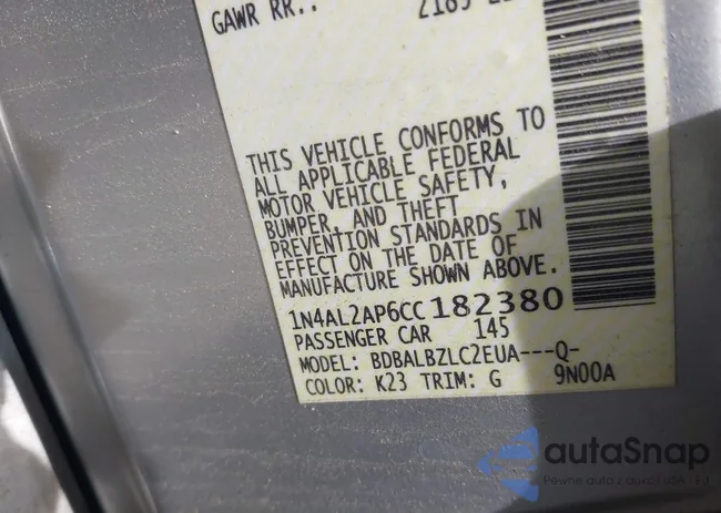 1N4AL2AP6CC182380: 42295980