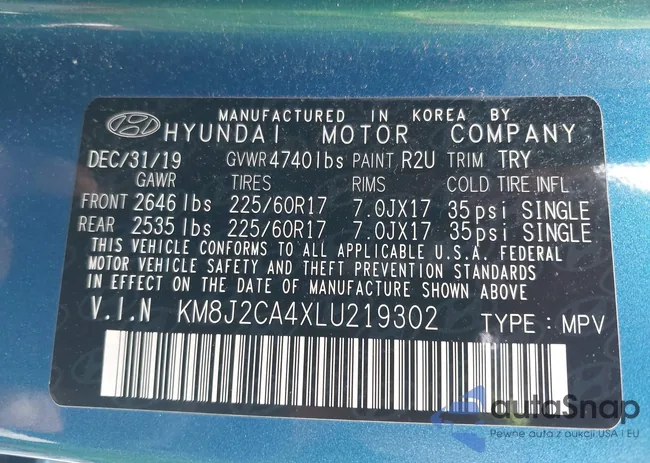 KM8J2CA4XLU219302: 42296087