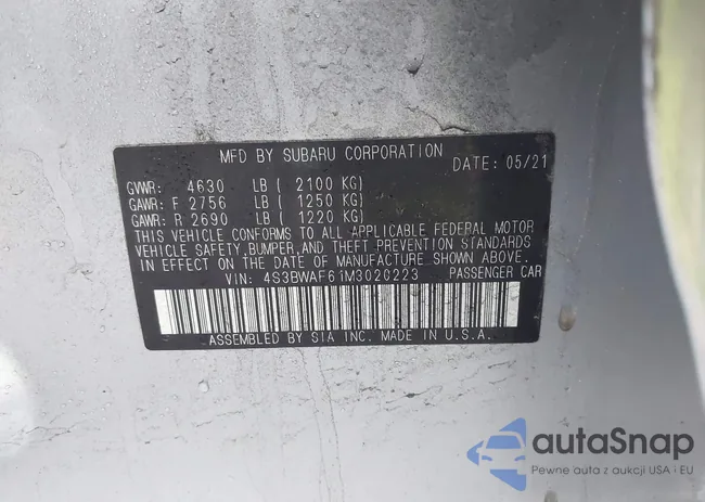 4S3BWAF61M3020223: 42296120