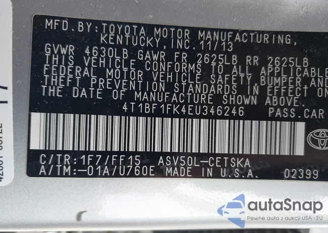 4T1BF1FK4EU346246: 42296142