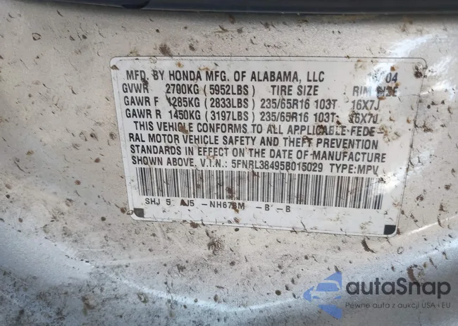 5FNRL38495B015029: 42296183