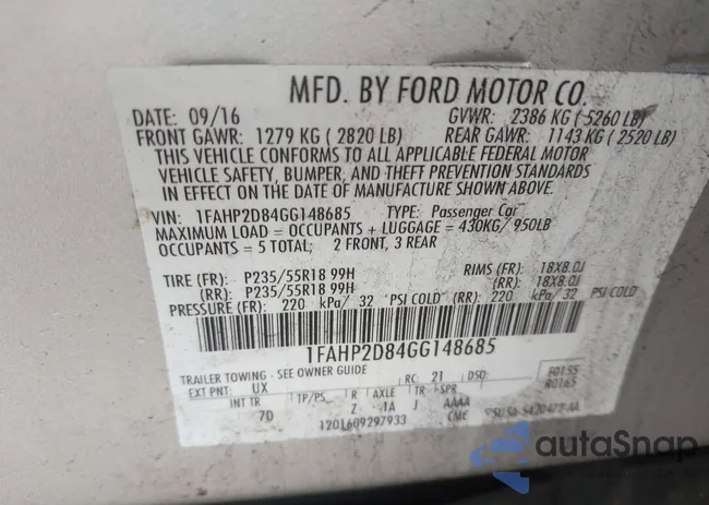 1FAHP2D84GG148685: 42297341