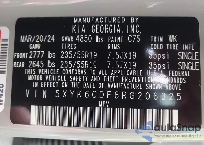 5XYK6CDF6RG206325: 42297354