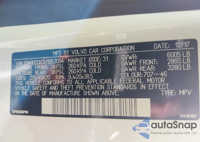 YV4102CK3J1353094: 42297379