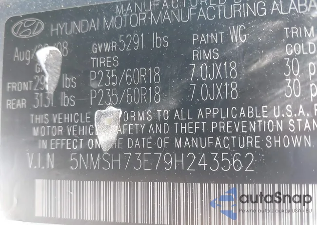 5NMSH73E79H243562: 42297431