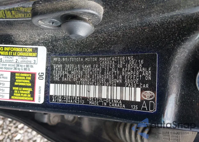 2T1BURHE4GC708754: 42297443