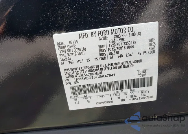 1FM5K8D83GGA47941: 42297463