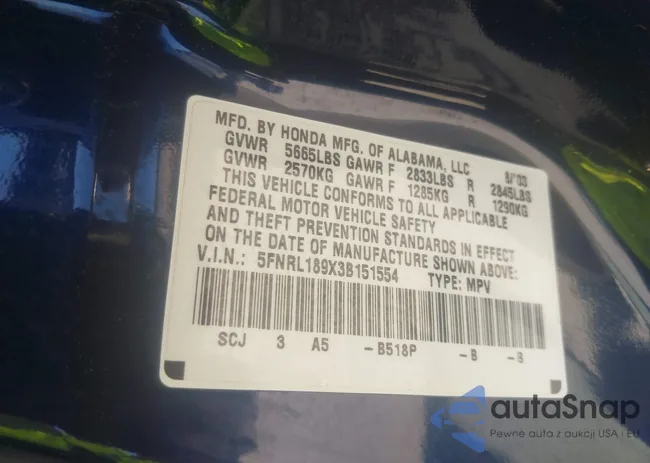 5FNRL189X3B151554: 42297496