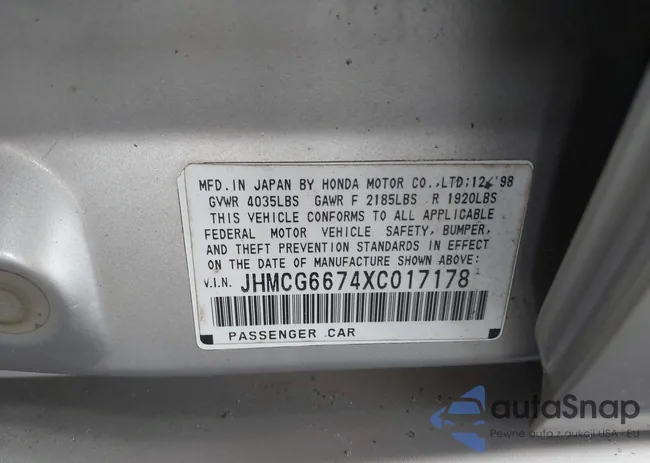 JHMCG6674XC017178: 42297498