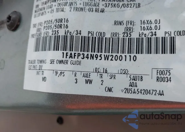 1FAFP34N95W200110: 42297542