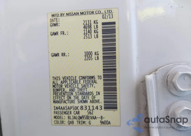 1N4AA5AP5DC831143: 42297716