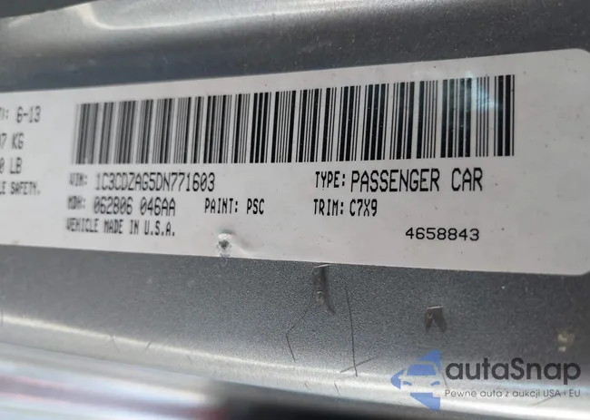 1C3CDZAG5DN771603: 42296805