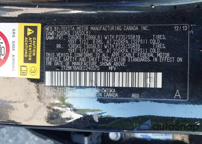 2T2BK1BA0EC240575: 42296850