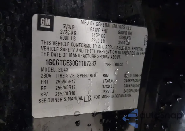 1GCGTCE30G1107337: 42297064