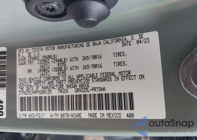 3TMAZ5CN9PM208125: 42297127