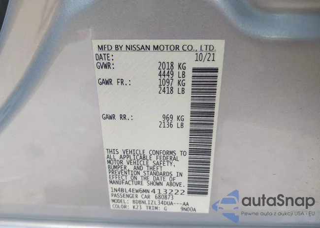 1N4BL4EW6MN413222: 42297130