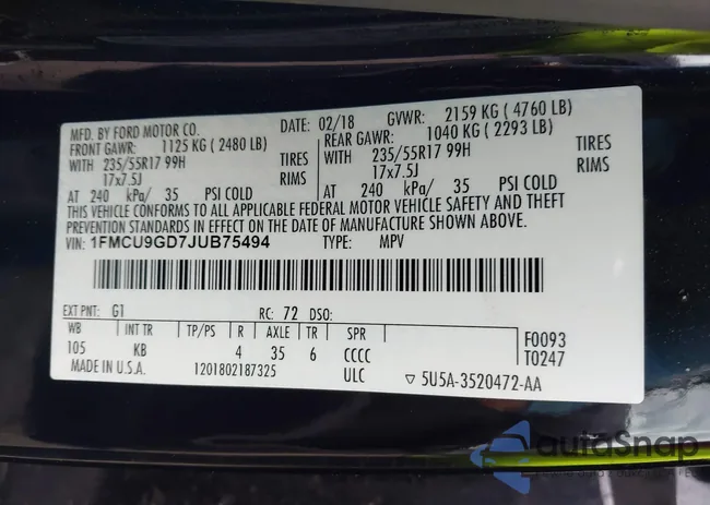 1FMCU9GD7JUB75494: 42298240