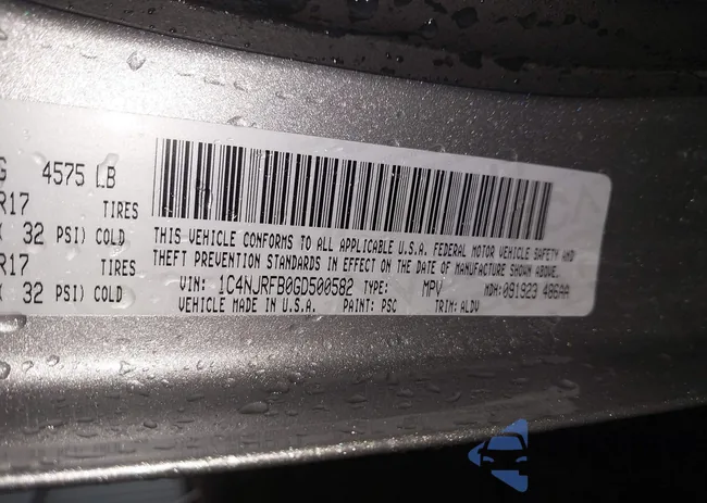 1C4NJRFB0GD500582: 42298262