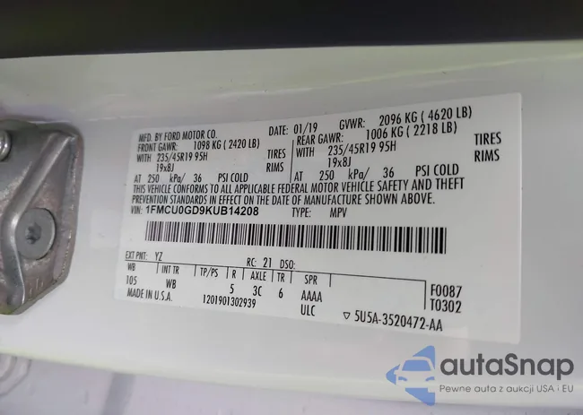 1FMCU0GD9KUB14208: 42298470